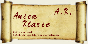 Anica Klarić vizit kartica